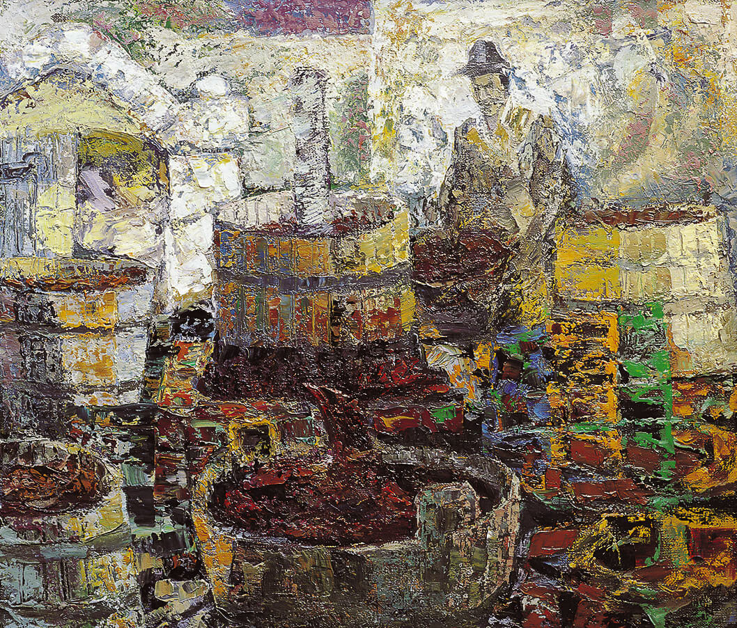 Wine cellar. Painting by Vasile Cojocaru