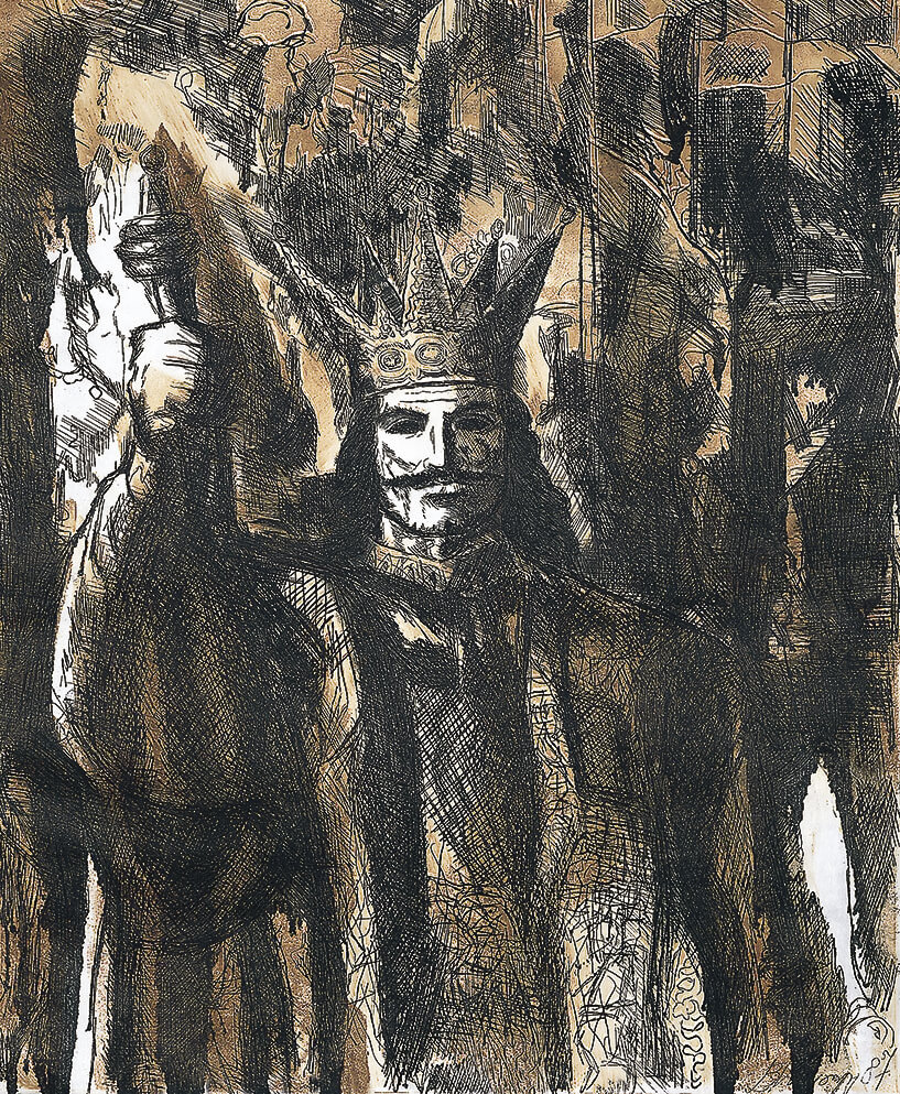 Stephen the Great, Ruler of Moldova. Painting by Vasile Cojocaru