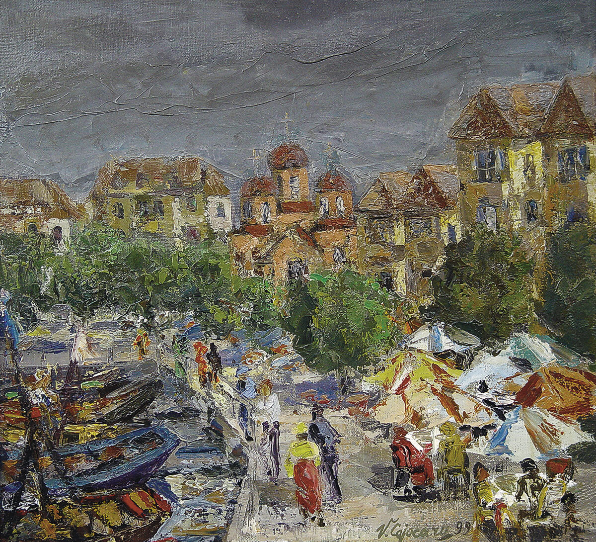 View from Sulina. Painting by Vasile Cojocaru